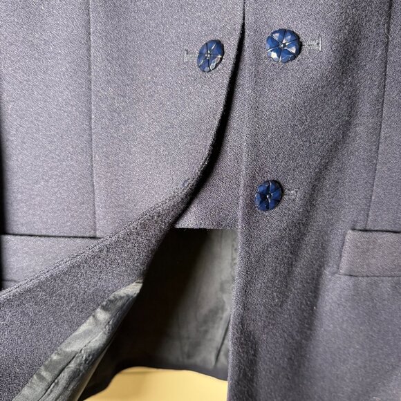 Emily Formal Suit Navy Size 12 Removable Collar, Skirt Pockets, Fully Lined - Picture 5 of 12